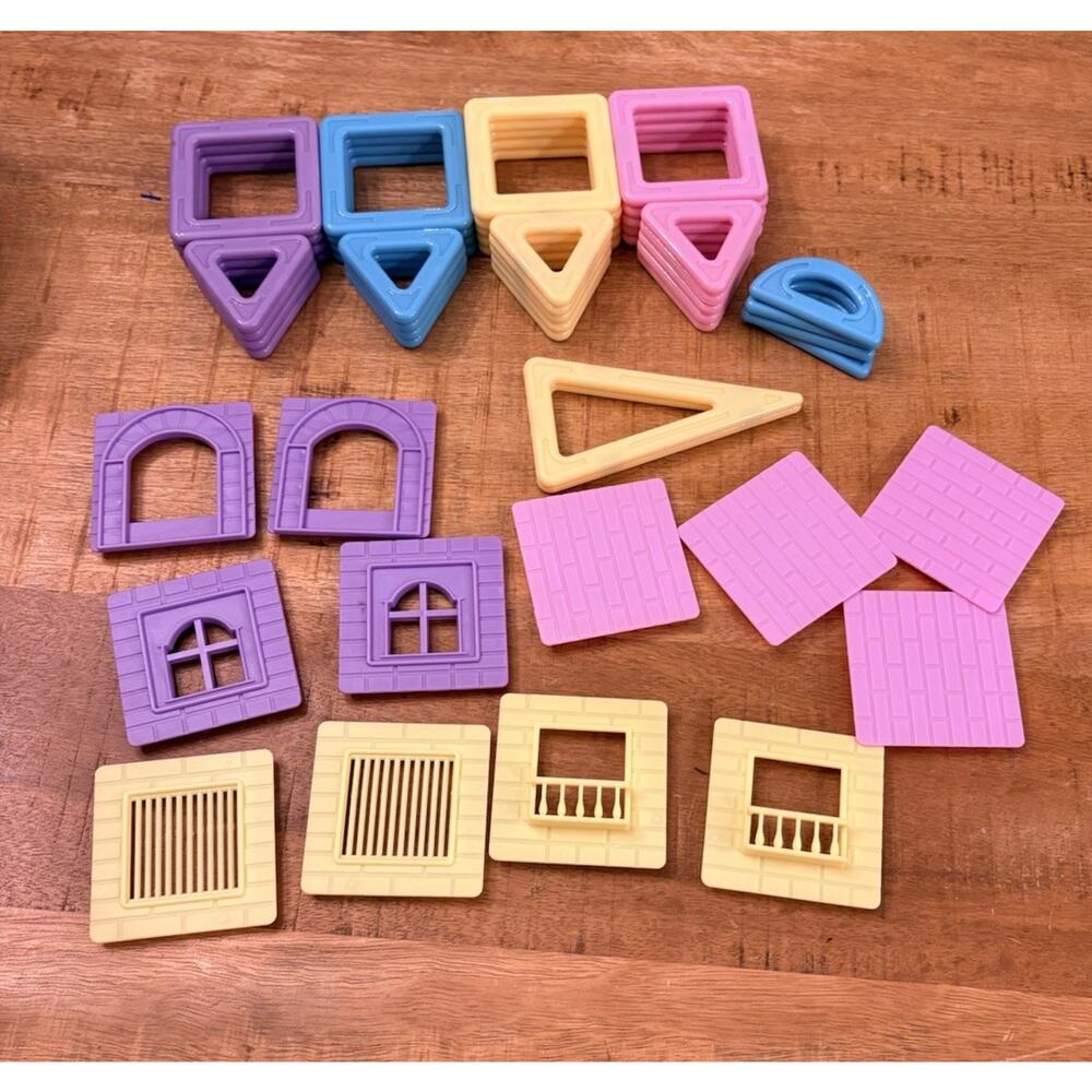 Magblock Magnetic Building Blocks Pastel Colors Over 50 Pieces